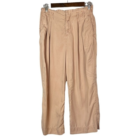 Zara Denim High Rise Paperbag Wide Leg Soft Pants 4 - Picture 1 of 3